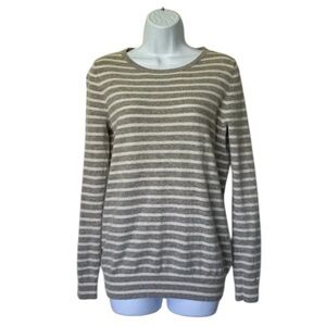 Boden 100% cashmere gray striped sweater Size XS